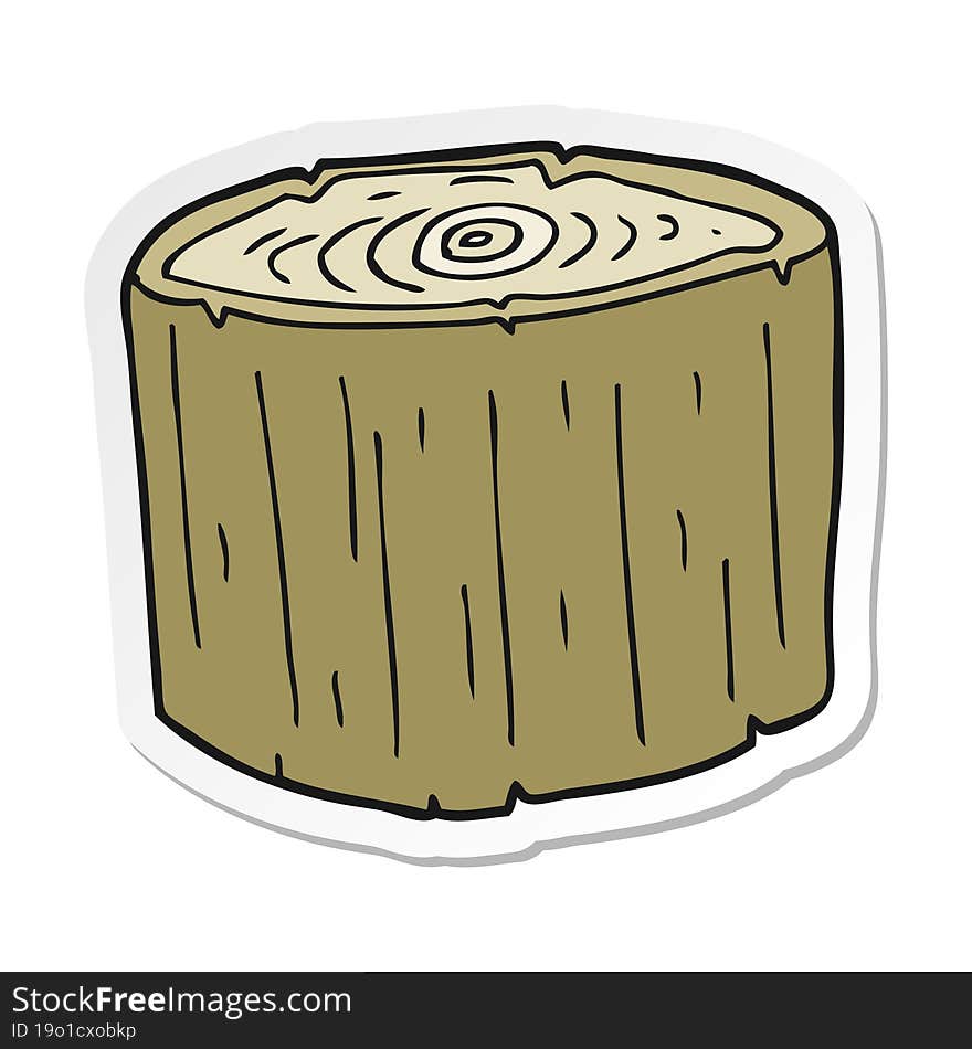 Sticker Of A Cartoon Log