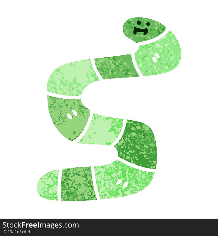 Quirky Retro Illustration Style Cartoon Snake