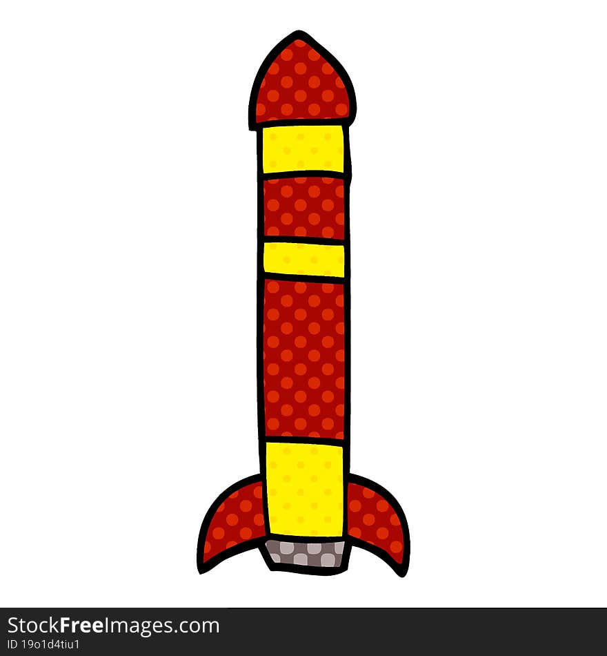 Cartoon Doodle Tall Rocket