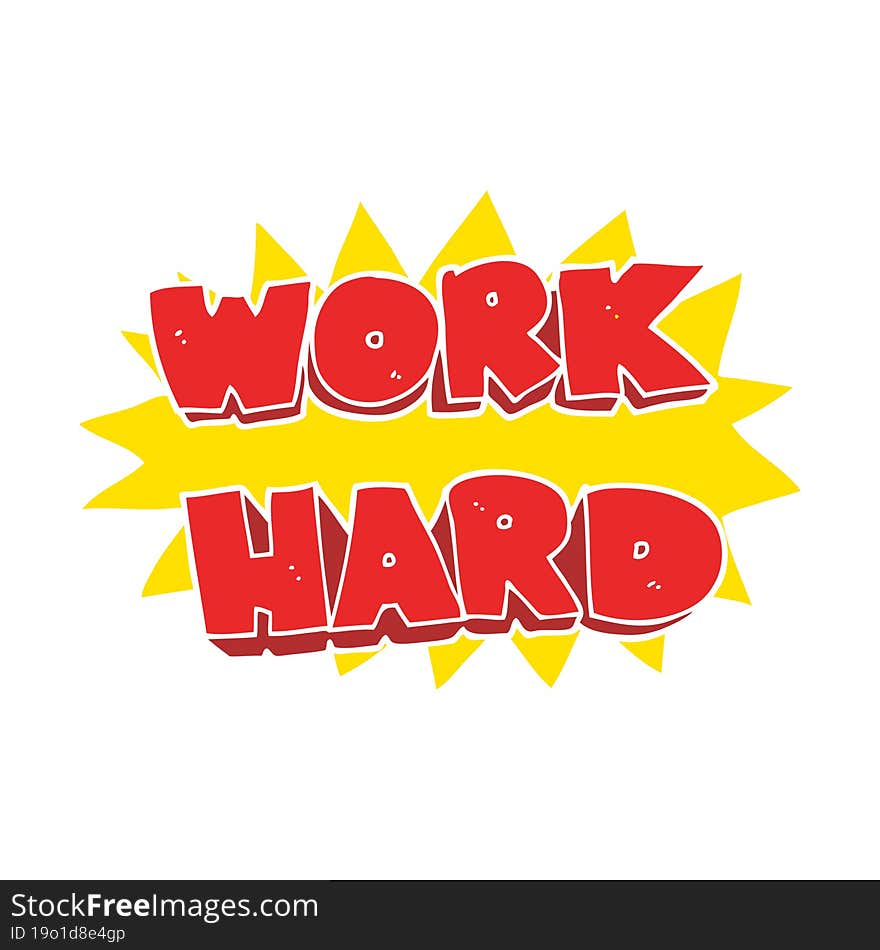 flat color illustration of work hard symbol. flat color illustration of work hard symbol