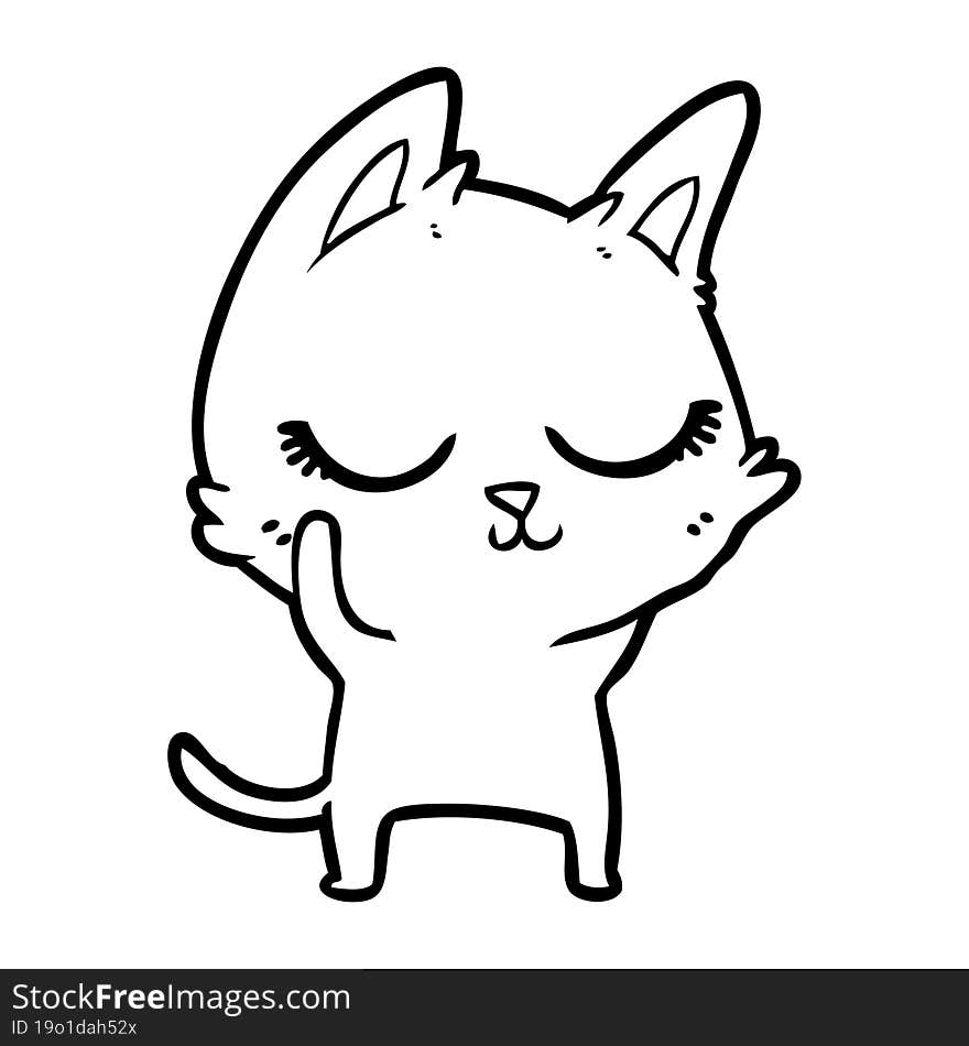 calm cartoon cat. calm cartoon cat