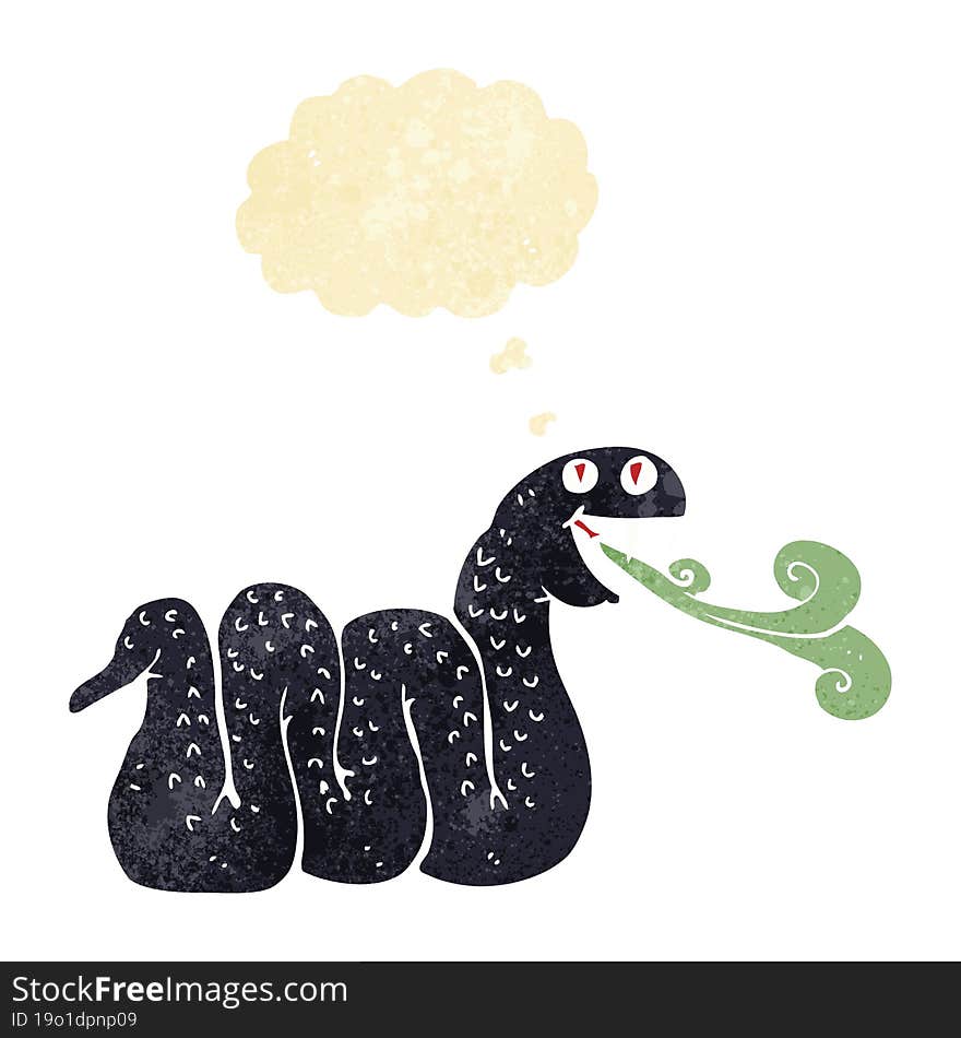 cartoon snake with thought bubble