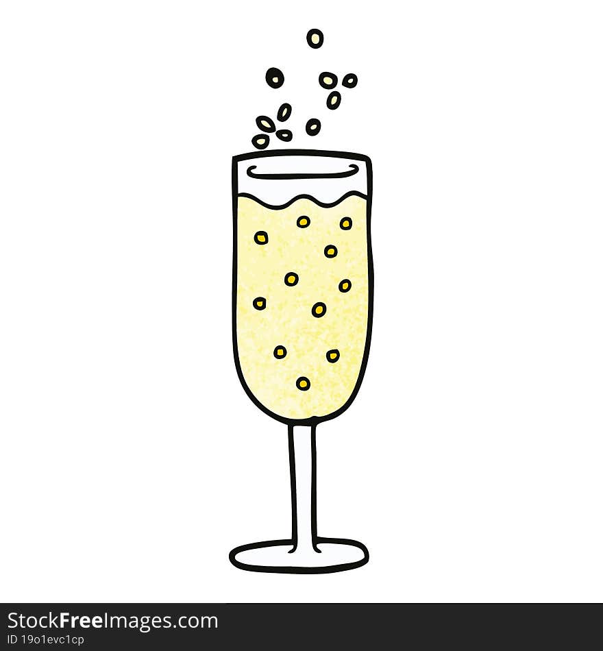 cartoon doodle champagne flute