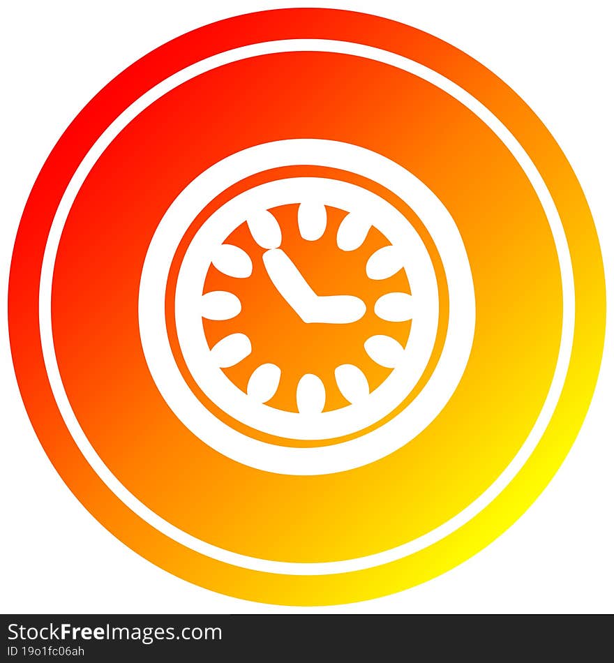 Wall Clock Circular In Hot Gradient Spectrum