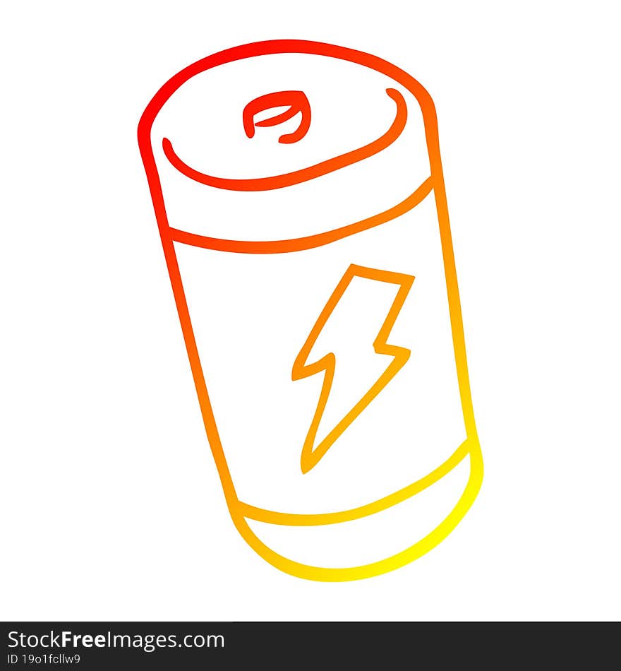 warm gradient line drawing cartoon battery