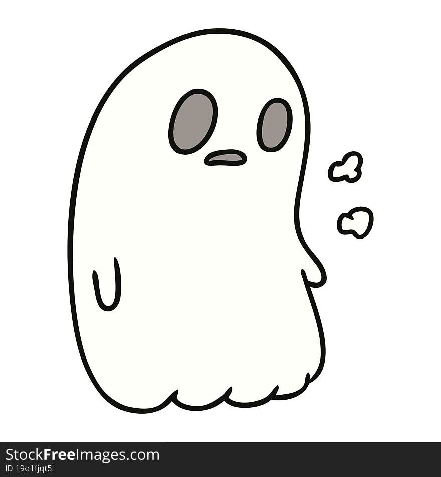 cartoon of a kawaii cute ghost