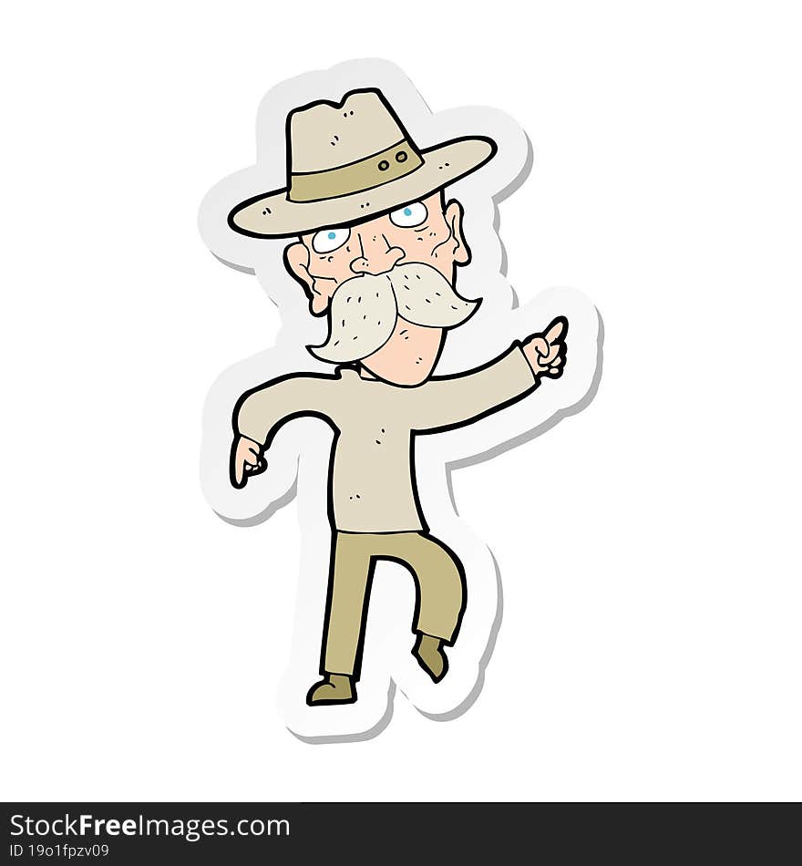 sticker of a cartoon man in hat