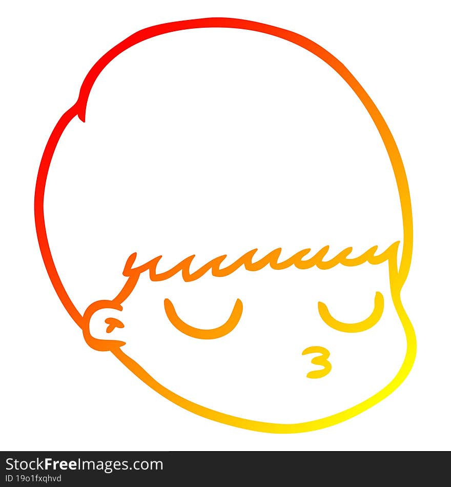 warm gradient line drawing cartoon male face