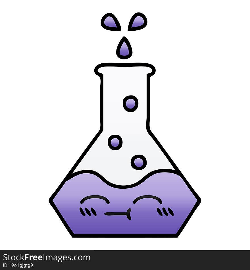 gradient shaded cartoon science beaker