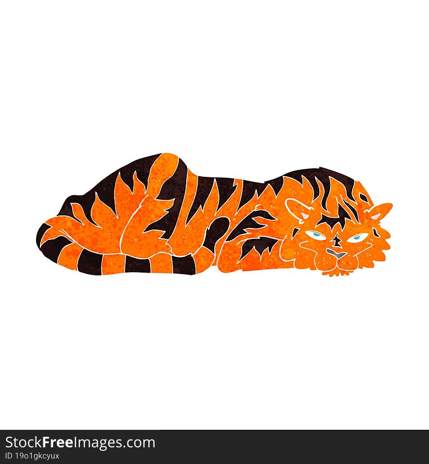 cartoon resting tiger