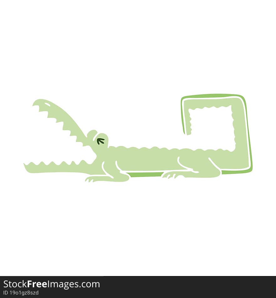 quirky hand drawn cartoon crocodile