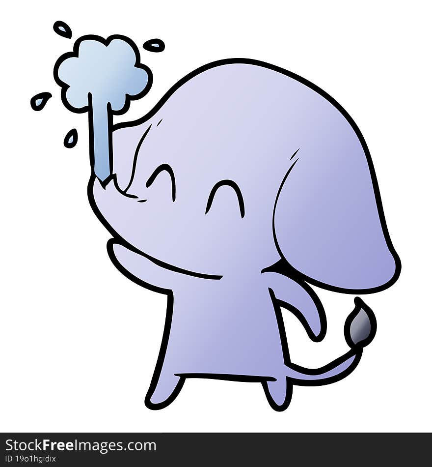 cute cartoon elephant spouting water. cute cartoon elephant spouting water