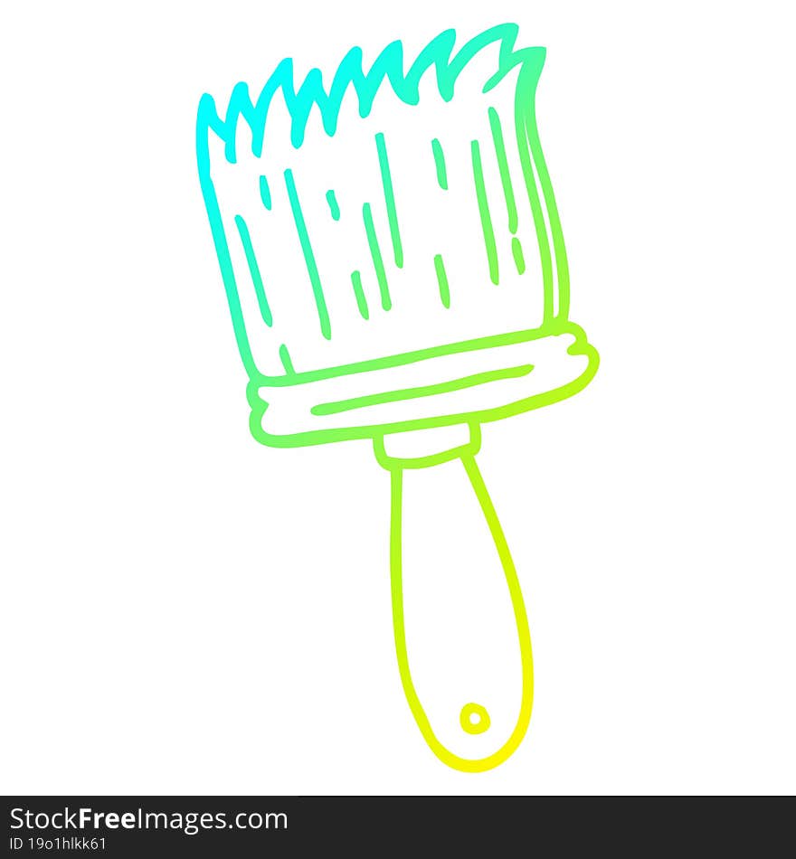 cold gradient line drawing cartoon paint brush