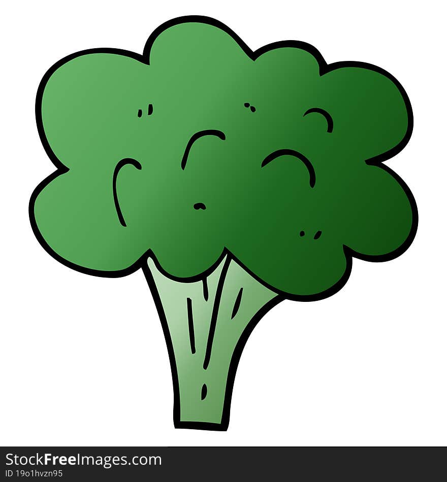 cartoon doodle broccoli stalk