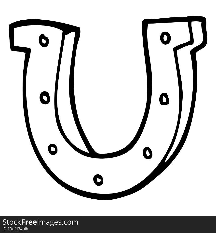 line drawing cartoon horse shoe