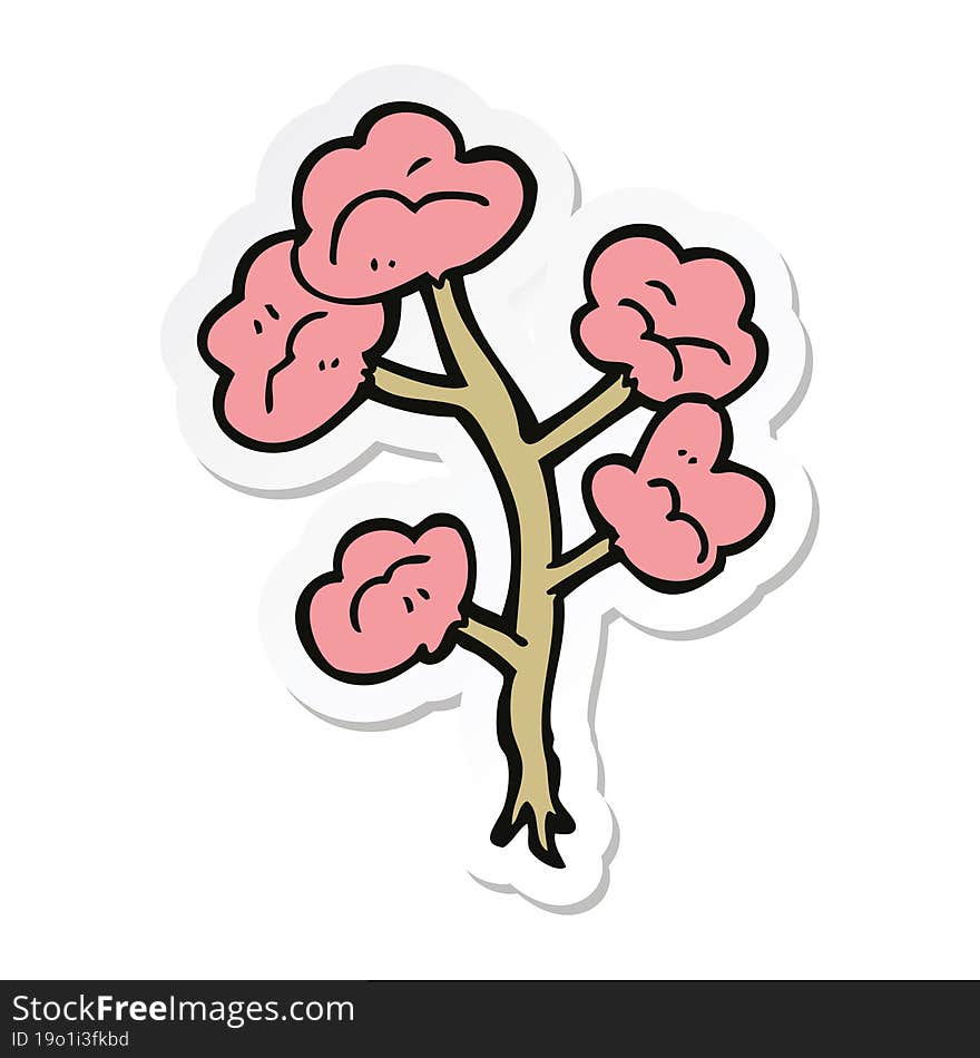 sticker of a cartoon flowers