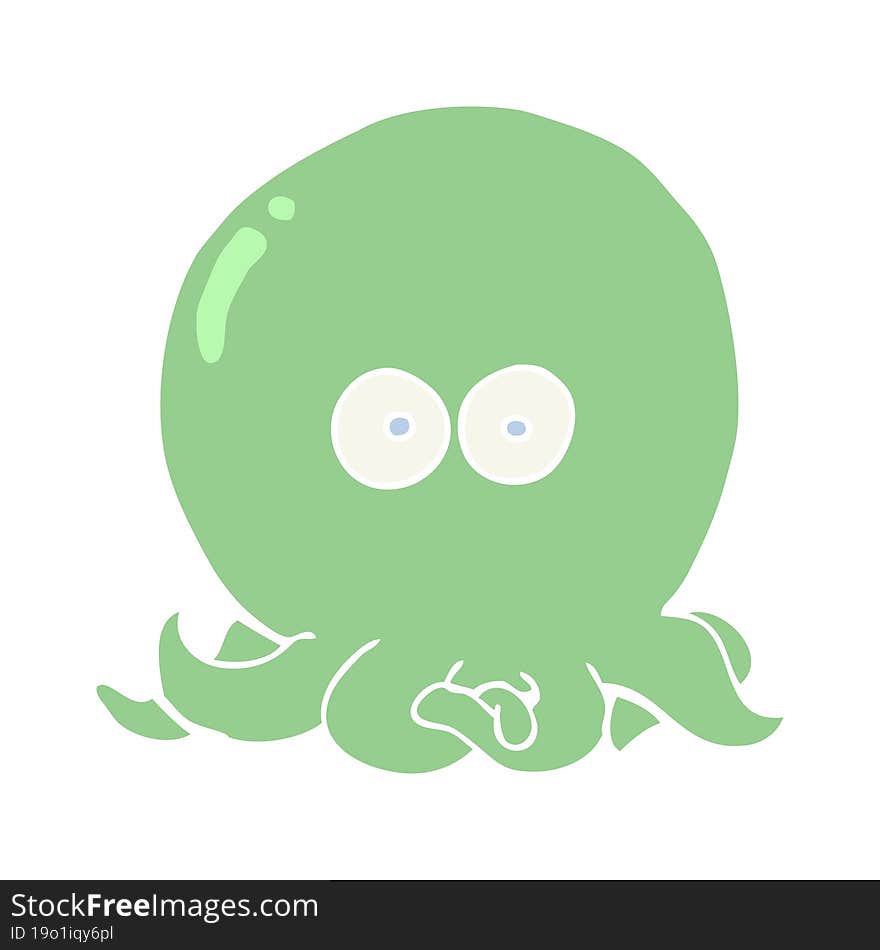 flat color style cartoon octopus