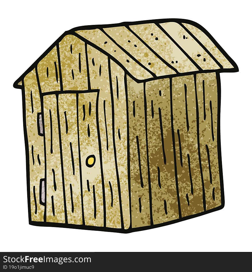 cartoon doodle wooden shed