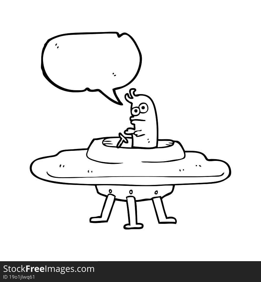 speech bubble cartoon flying saucer