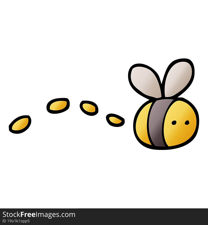 vector gradient illustration cartoon buzzing bee