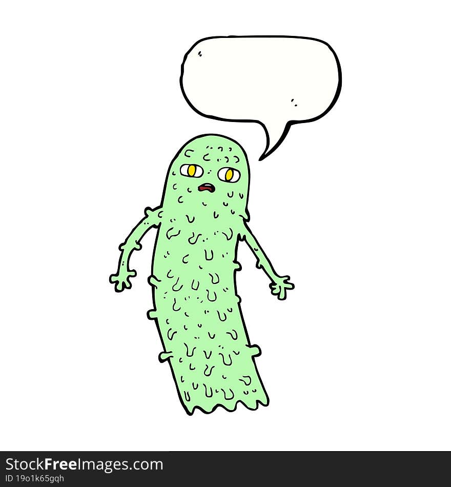 cartoon spooky ghost with speech bubble