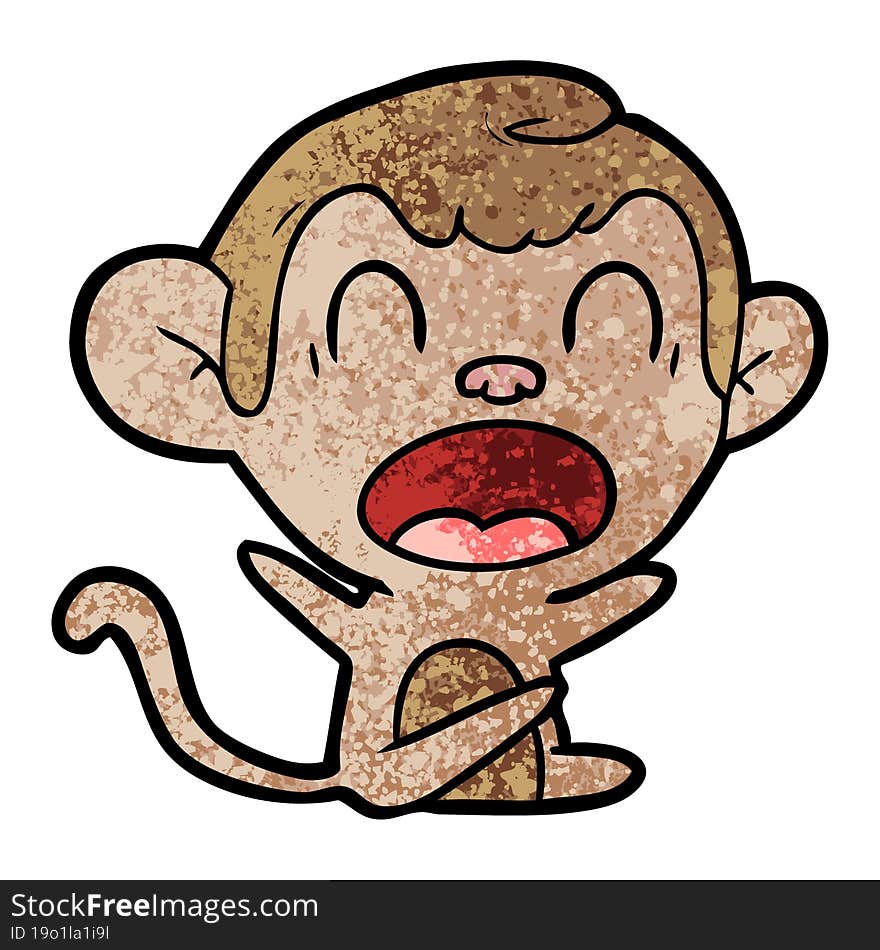 shouting cartoon monkey. shouting cartoon monkey