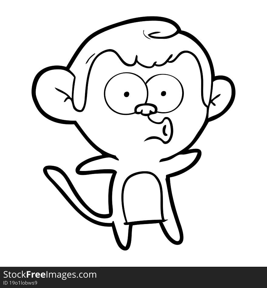 cartoon surprised monkey. cartoon surprised monkey