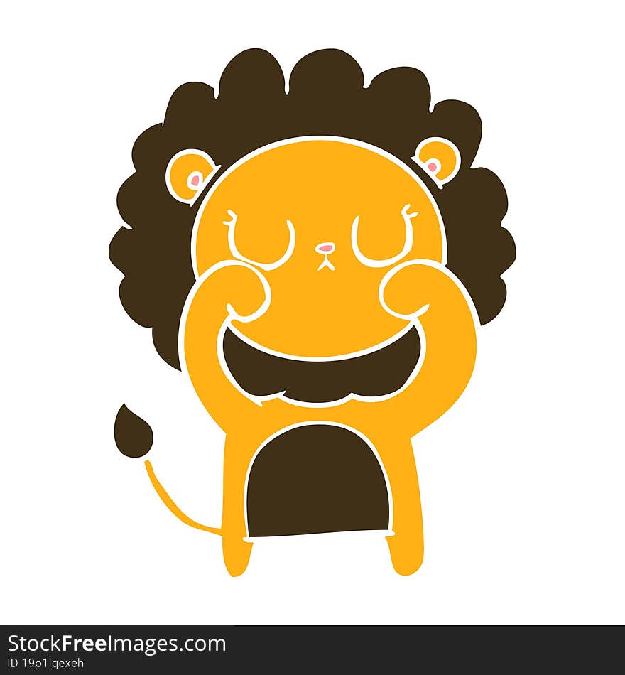 flat color style cartoon lion