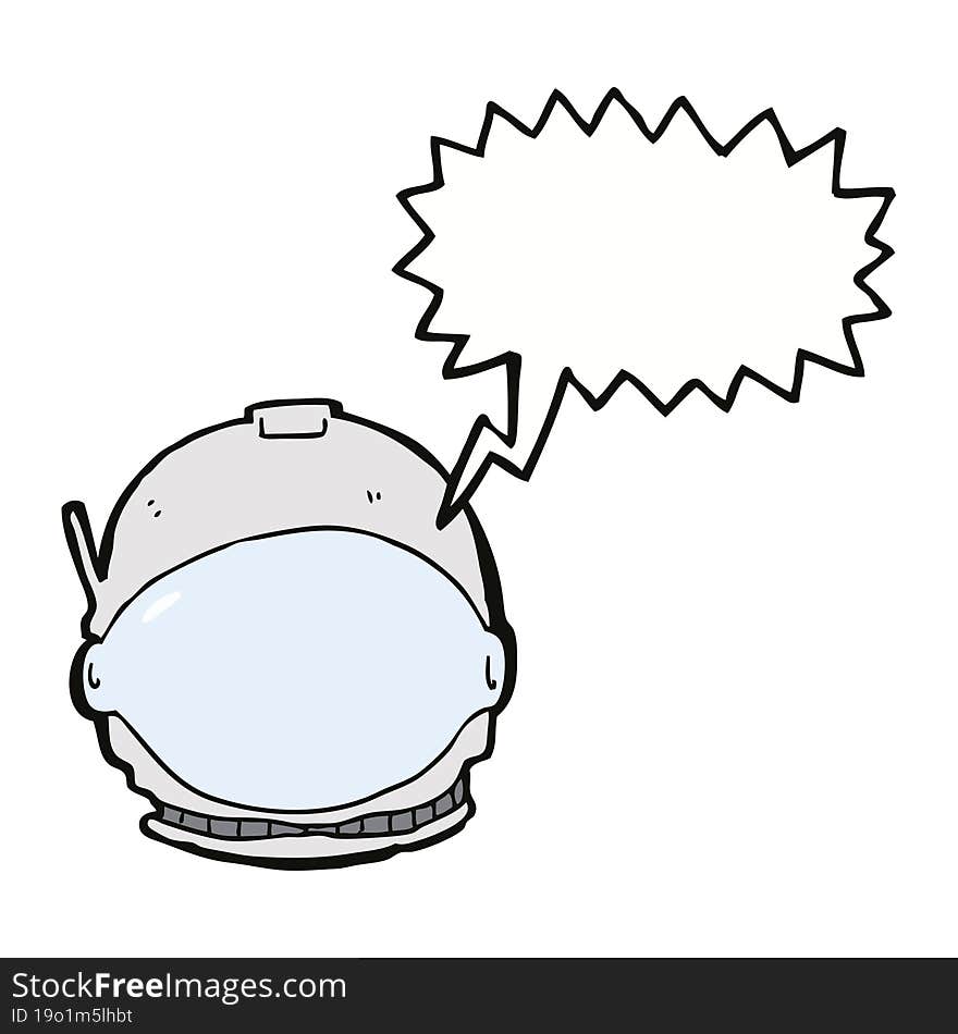 cartoon astronaut face with speech bubble