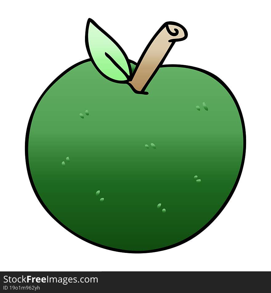 quirky gradient shaded cartoon apple