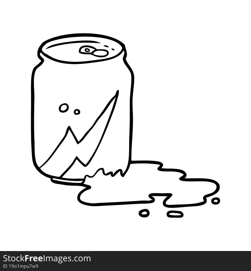 line drawing of a can of soda. line drawing of a can of soda