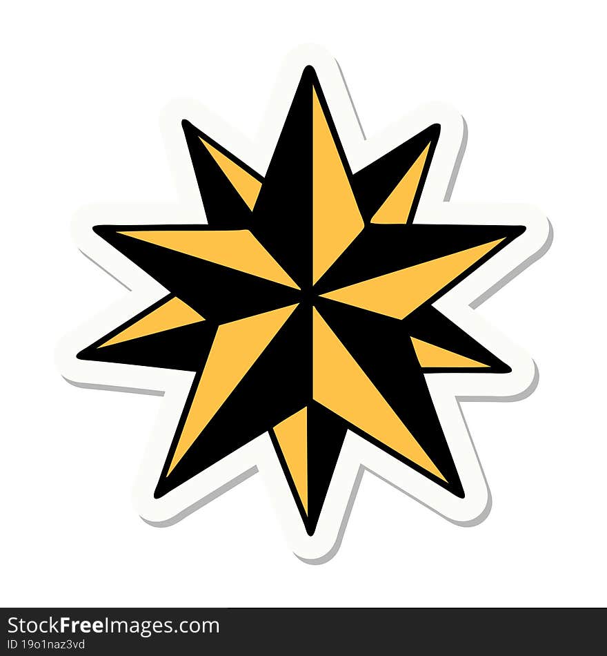 Tattoo Style Sticker Of A Star