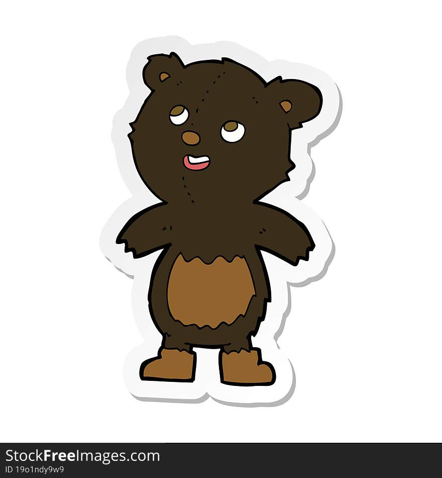 sticker of a cartoon black bear