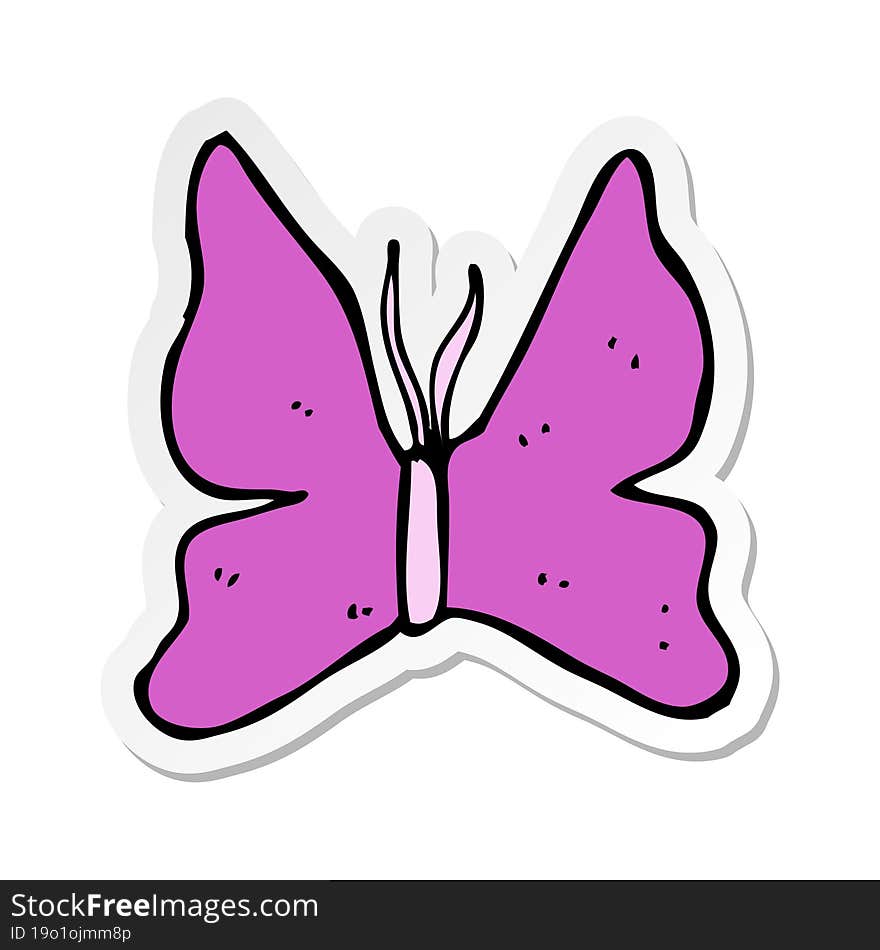 sticker of a cartoon butterfly symbol