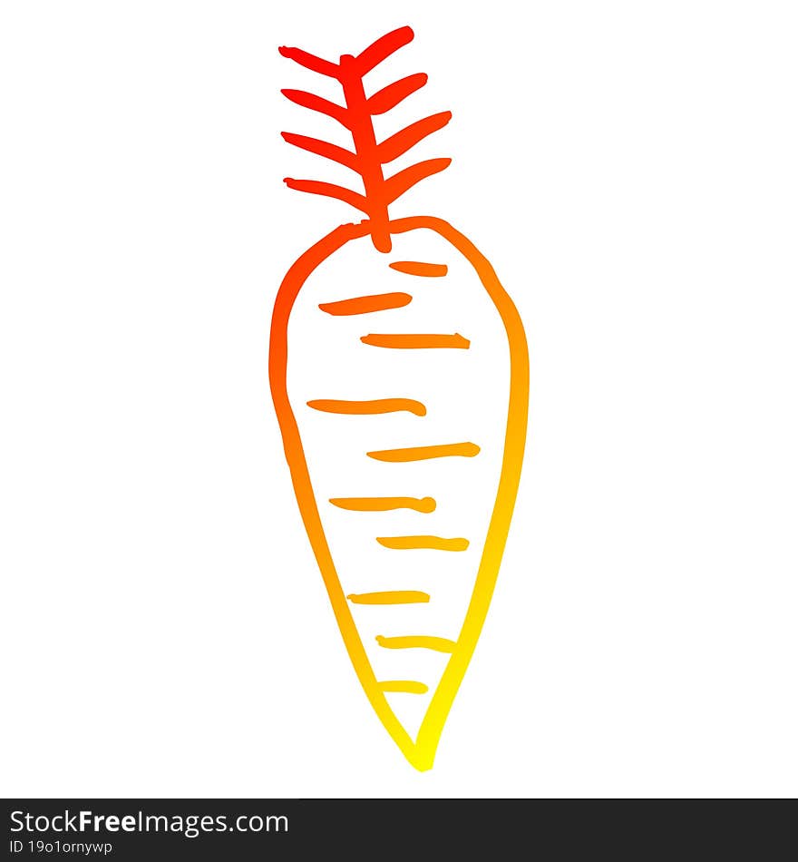 warm gradient line drawing of a cartoon root vegetable