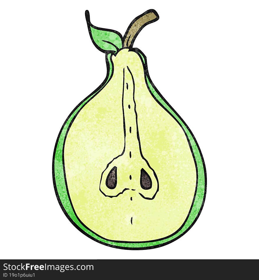 freehand textured cartoon pear