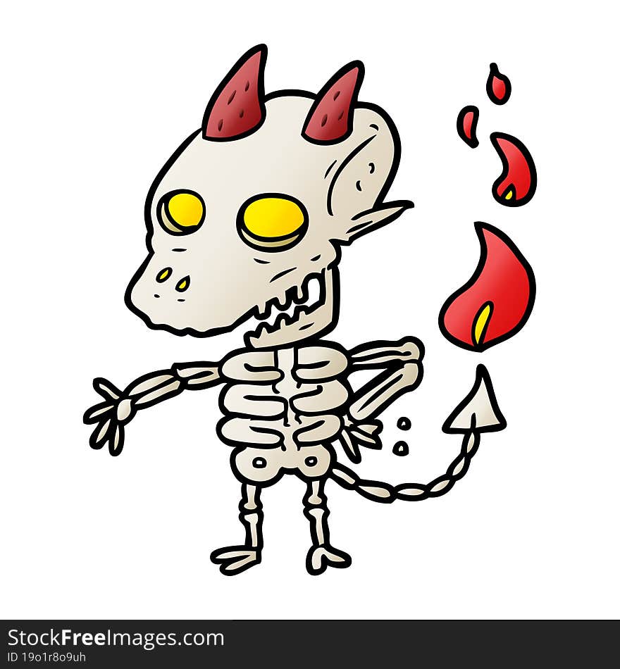 cartoon spooky skeleton demon. cartoon spooky skeleton demon