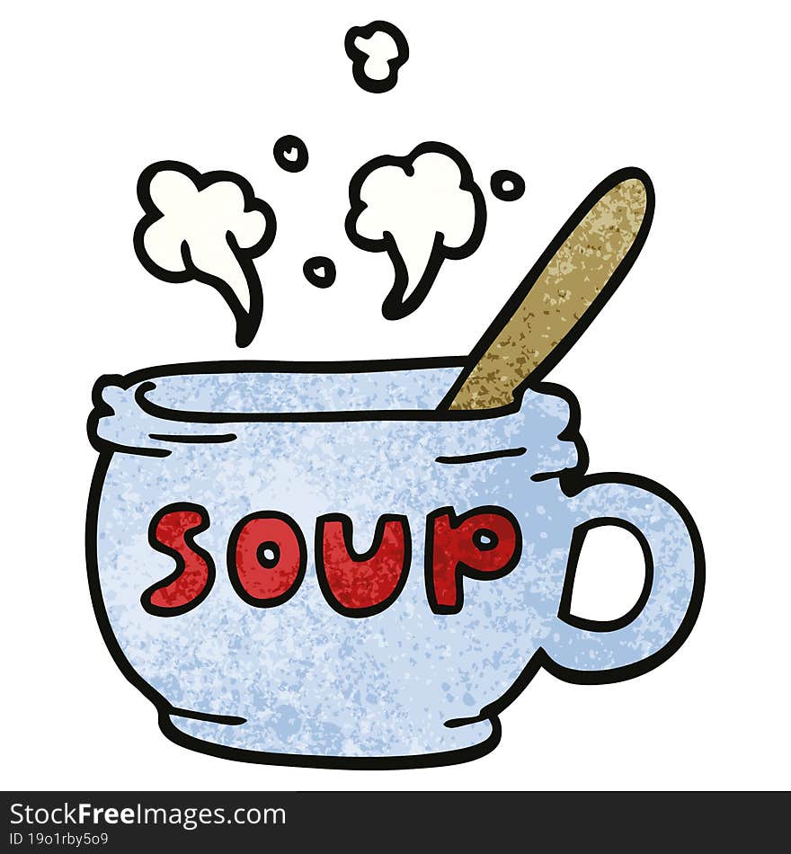 Cartoon Doodle Of Hot Soup