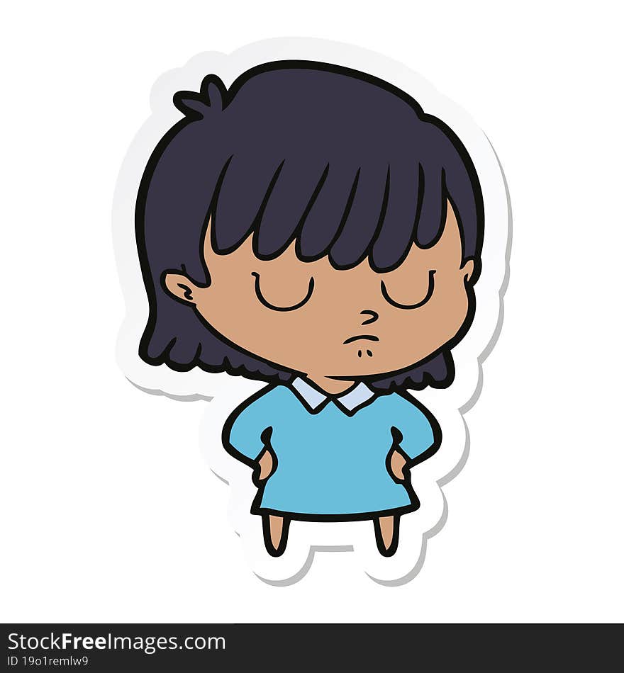 sticker of a cartoon woman