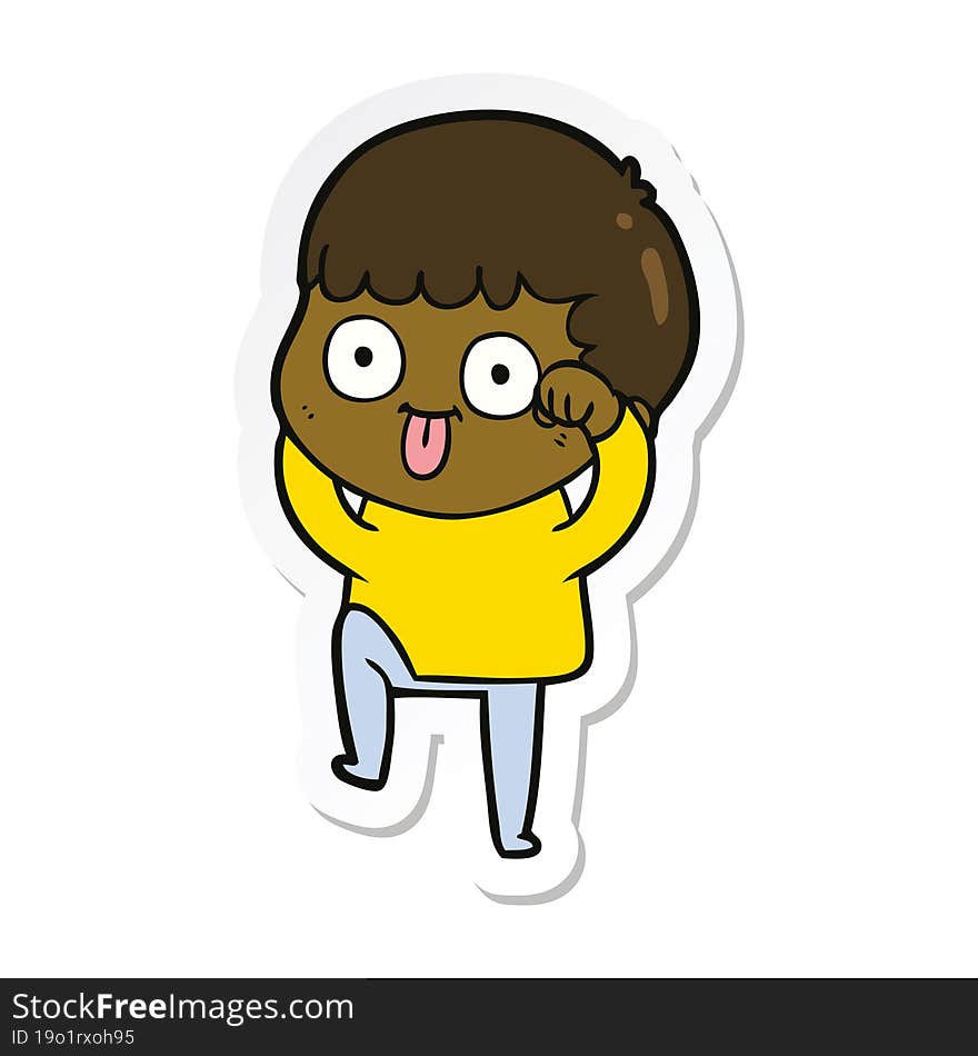 Sticker Of A Cartoon Man Staring