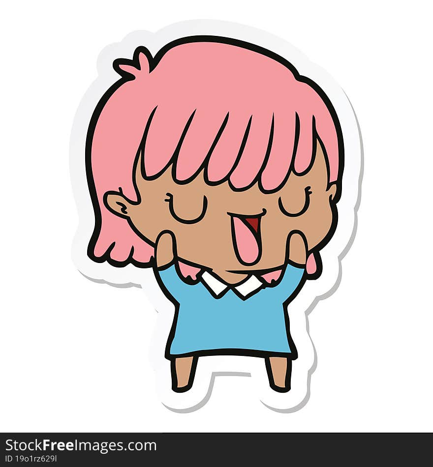 sticker of a cartoon woman