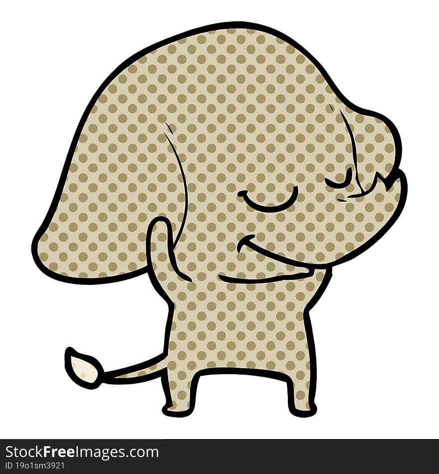 cartoon smiling elephant. cartoon smiling elephant