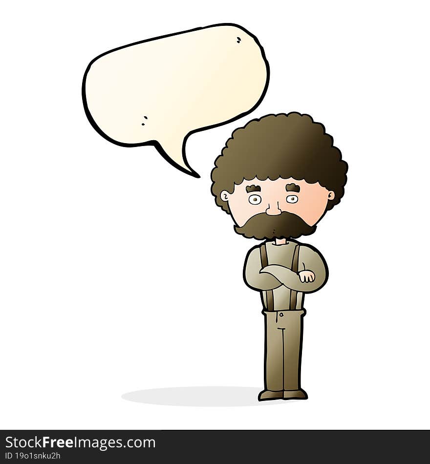 cartoon old man  with speech bubble