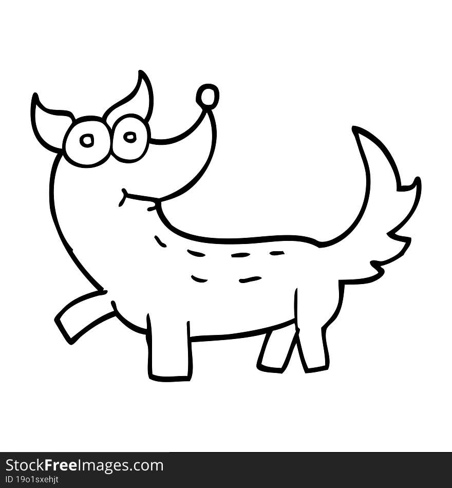 line drawing cartoon dog