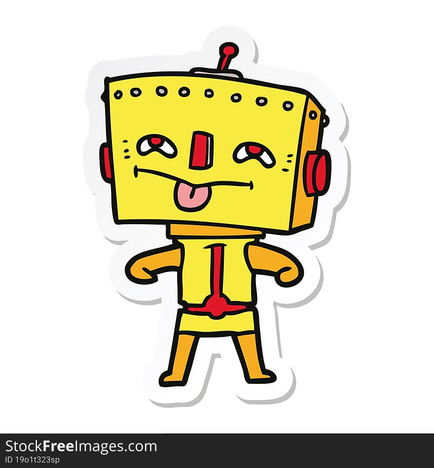 sticker of a cartoon robot