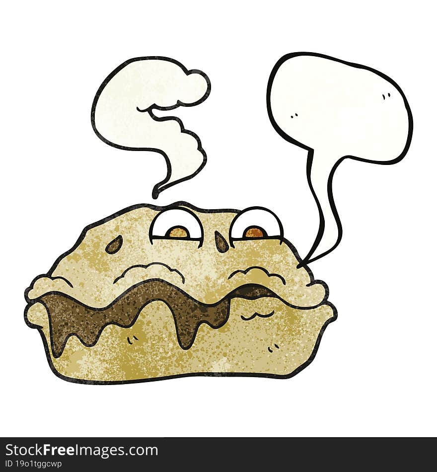 Speech Bubble Textured Cartoon Hot Pie