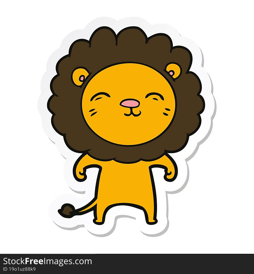 sticker of a cartoon lion