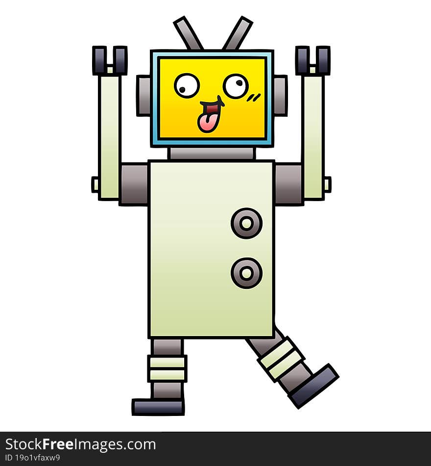 Gradient Shaded Cartoon Robot