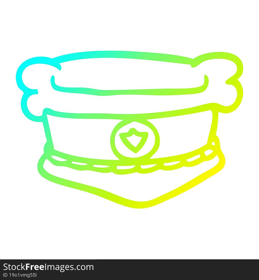 cold gradient line drawing cartoon fire chiefs hat