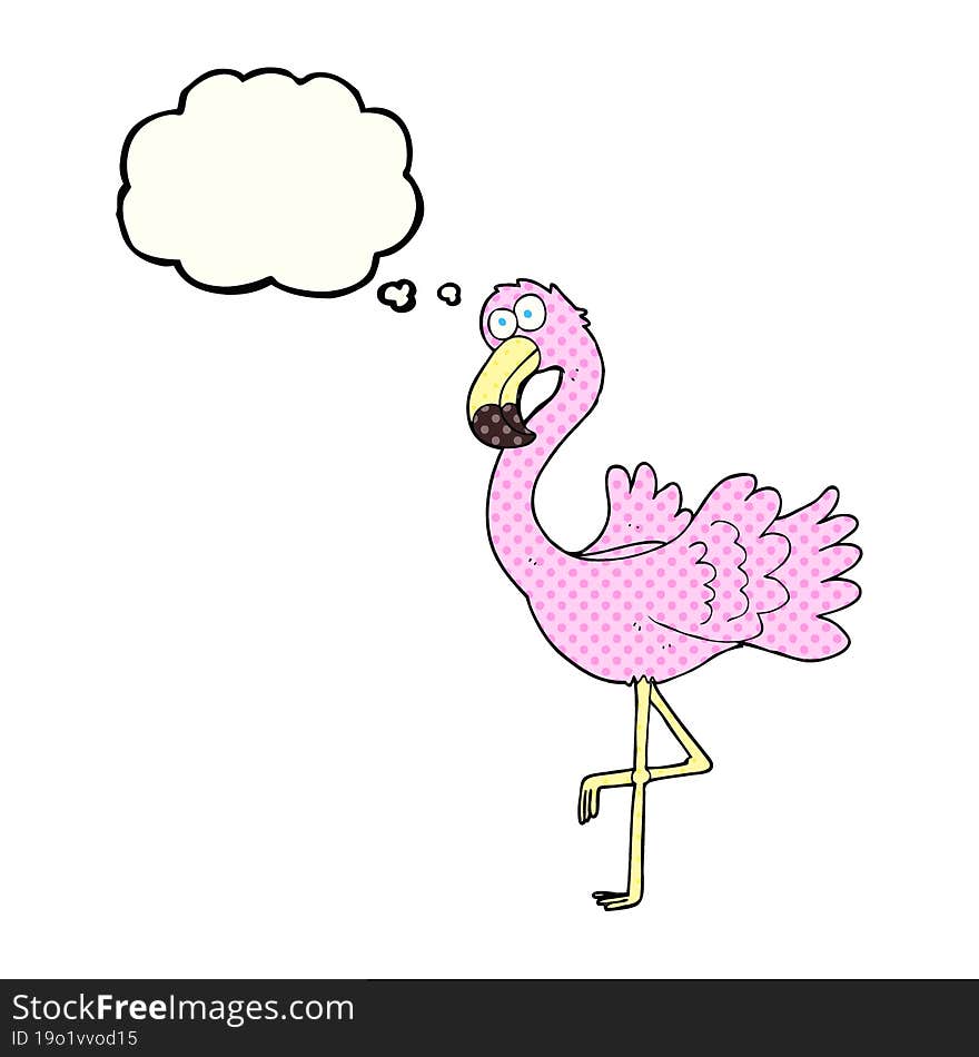 Thought Bubble Cartoon Flamingo